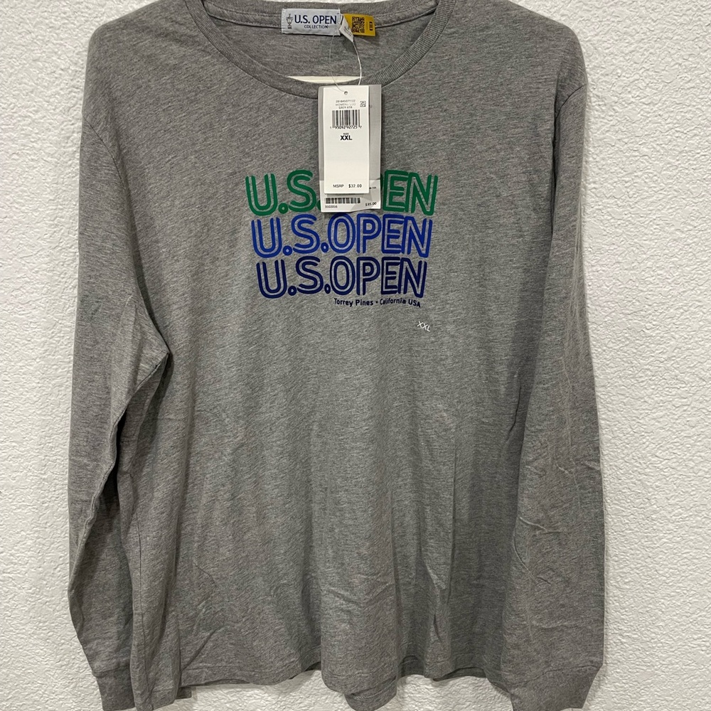 US Open Collection T Shirt XXL Men Torrey Pines Golf Gray Long Sleeve NWT